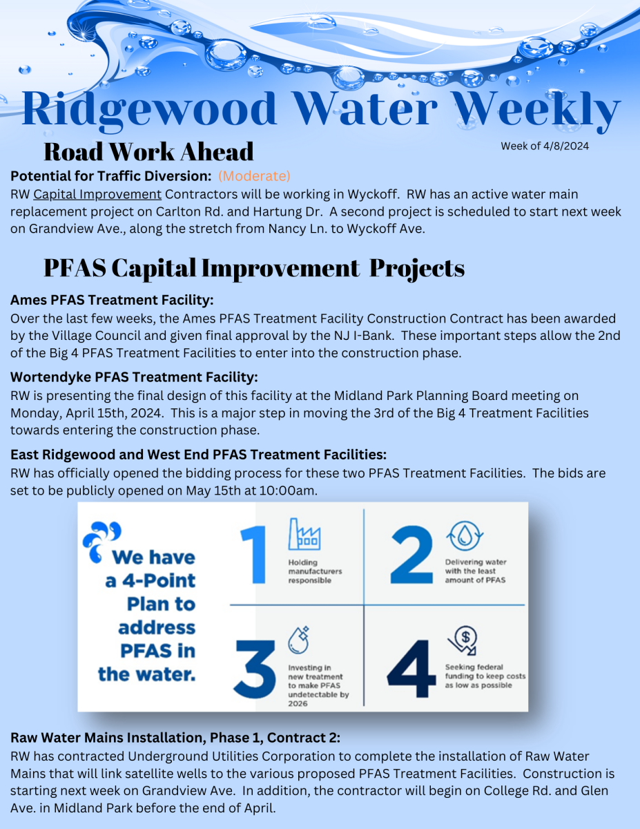 Ridgewood Water Weekly